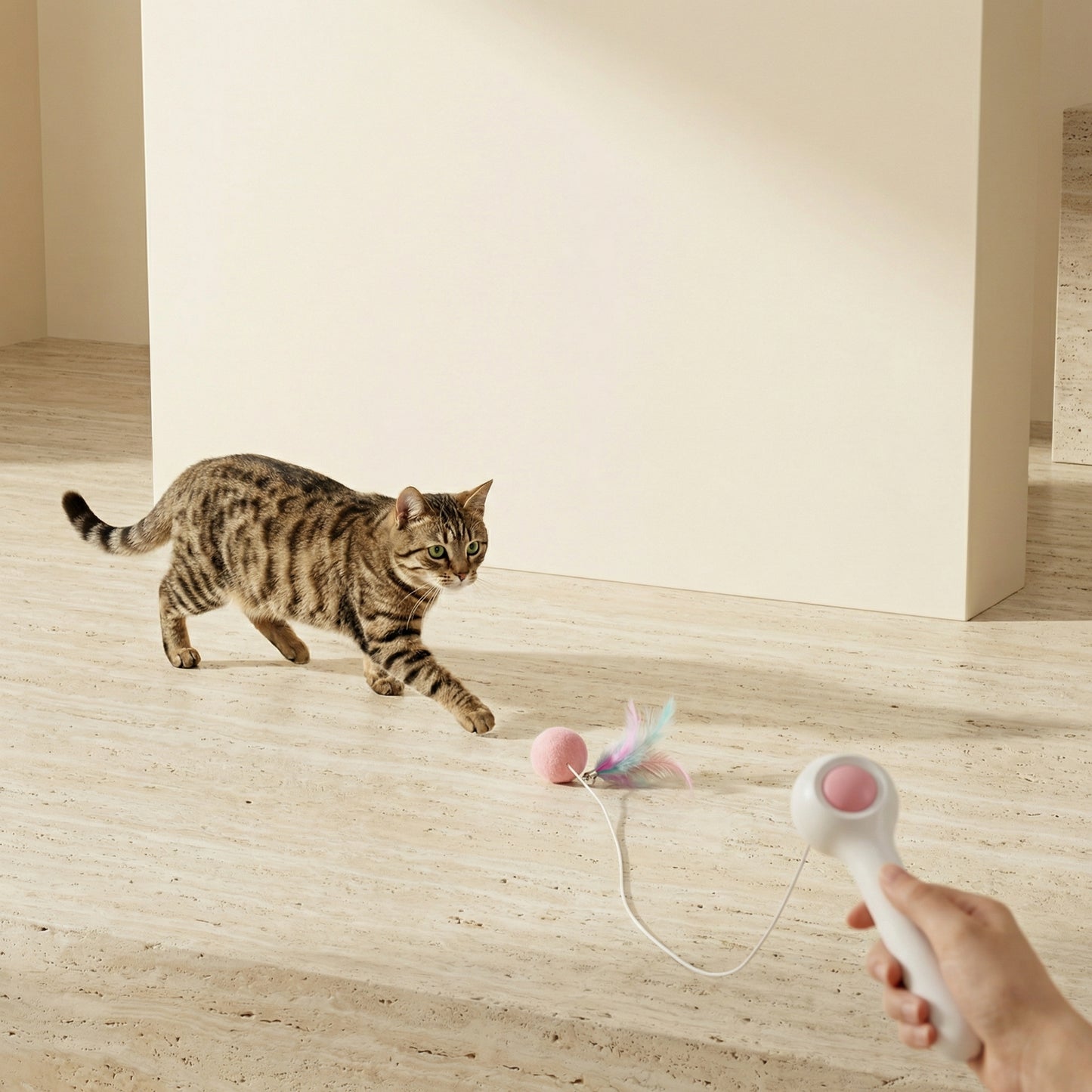Cat Retractable Stick Feather Toy